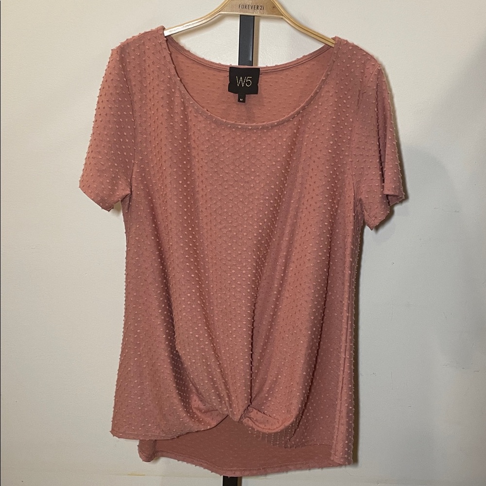 W5 Blush Textured Short Sleeve Top